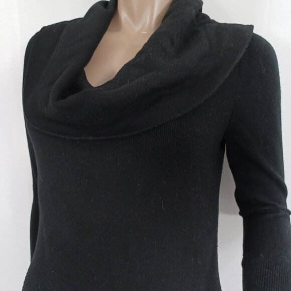 ANN TAYLOR Dress Cowl Drape Neck LS Sweater Knit Sheath S - Picture 2 of 4